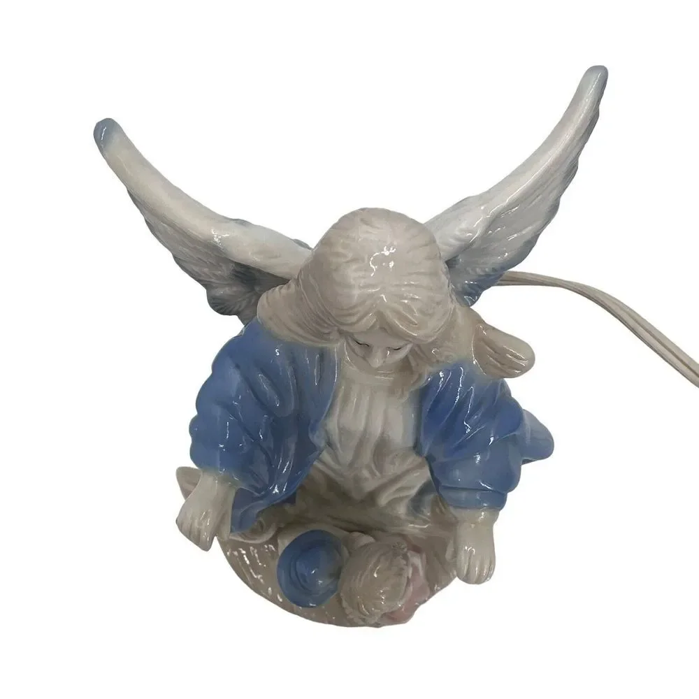 VTG Ceramic  Guardian Angel‎ Nightlight Children Porcelain 7